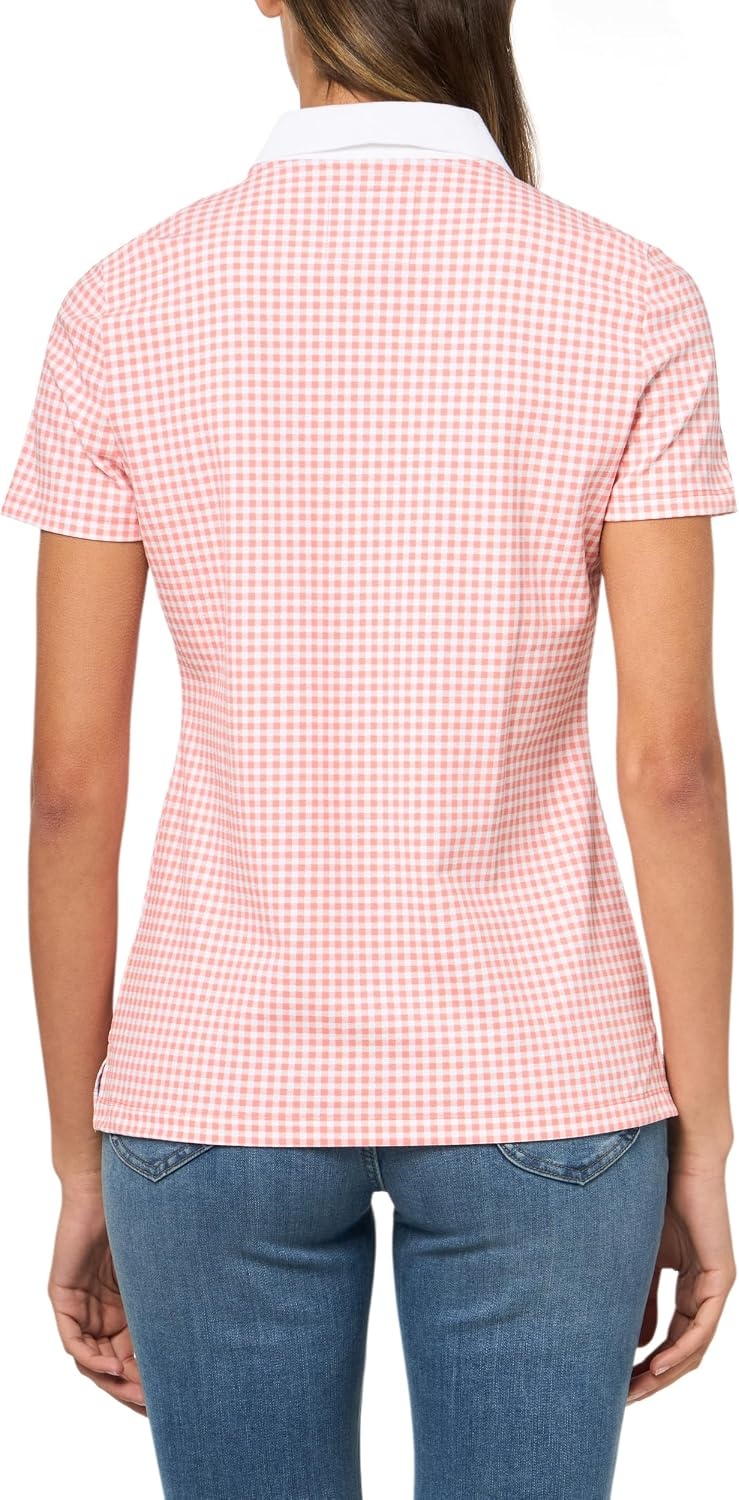 image:imageNautica Womens 5Button Short Sleeve Breathable 100 Cotton Polo ShirtBloomBright White