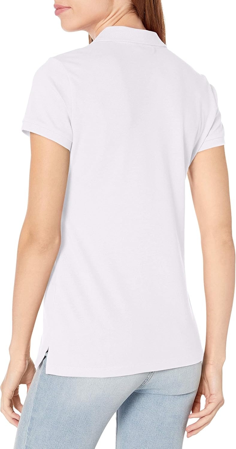 image:imageNautica Womens 5Button Short Sleeve Breathable 100 Cotton Polo ShirtBright White