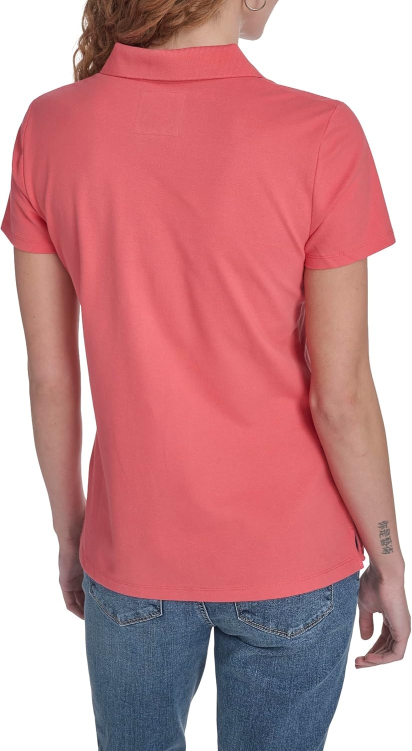 image:imageNautica Womens 5Button Short Sleeve Breathable 100 Cotton Polo ShirtCoralie