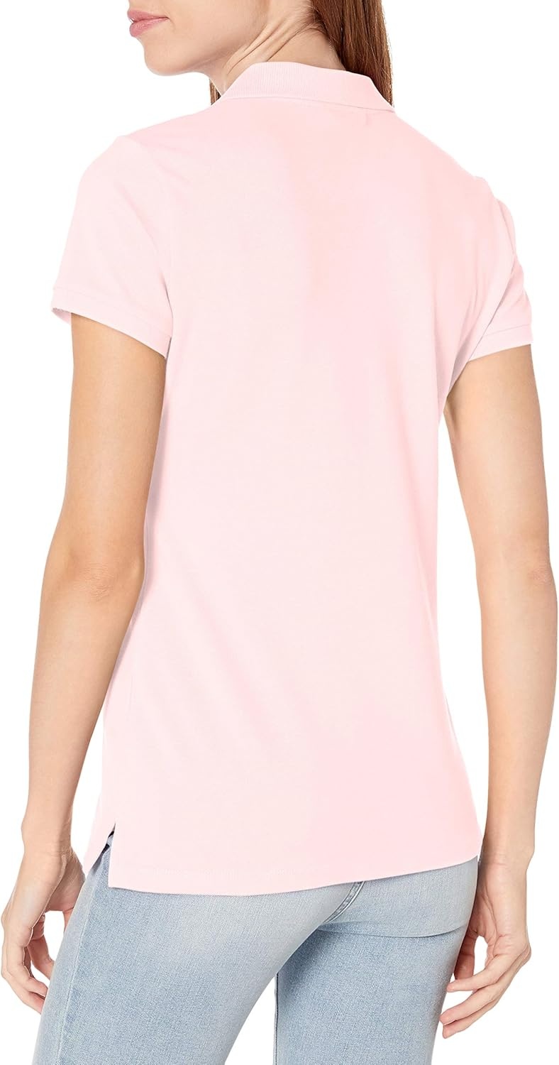 image:imageNautica Womens 5Button Short Sleeve Breathable 100 Cotton Polo ShirtCradle Pink