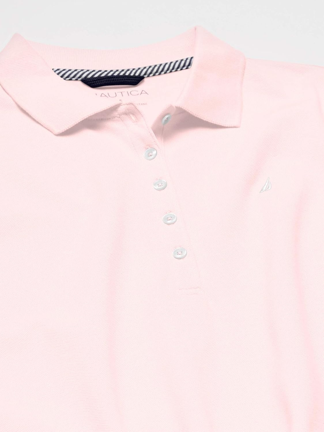image:imageNautica Womens 5Button Short Sleeve Breathable 100 Cotton Polo ShirtCradle Pink