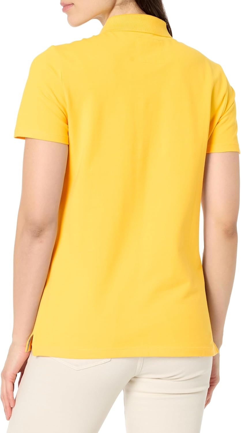 image:imageNautica Womens 5Button Short Sleeve Breathable 100 Cotton Polo ShirtDaffodil
