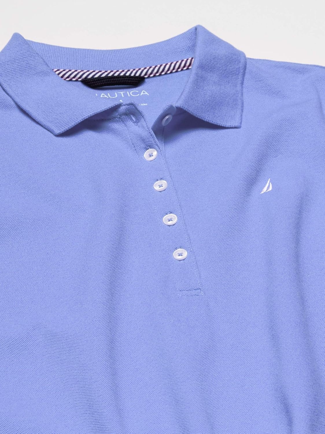 image:imageNautica Womens 5Button Short Sleeve Breathable 100 Cotton Polo ShirtDeep Peri