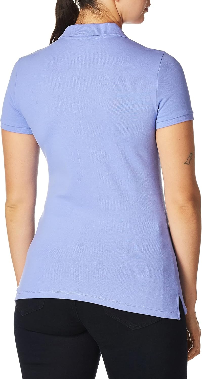image:imageNautica Womens 5Button Short Sleeve Breathable 100 Cotton Polo ShirtDeep Peri
