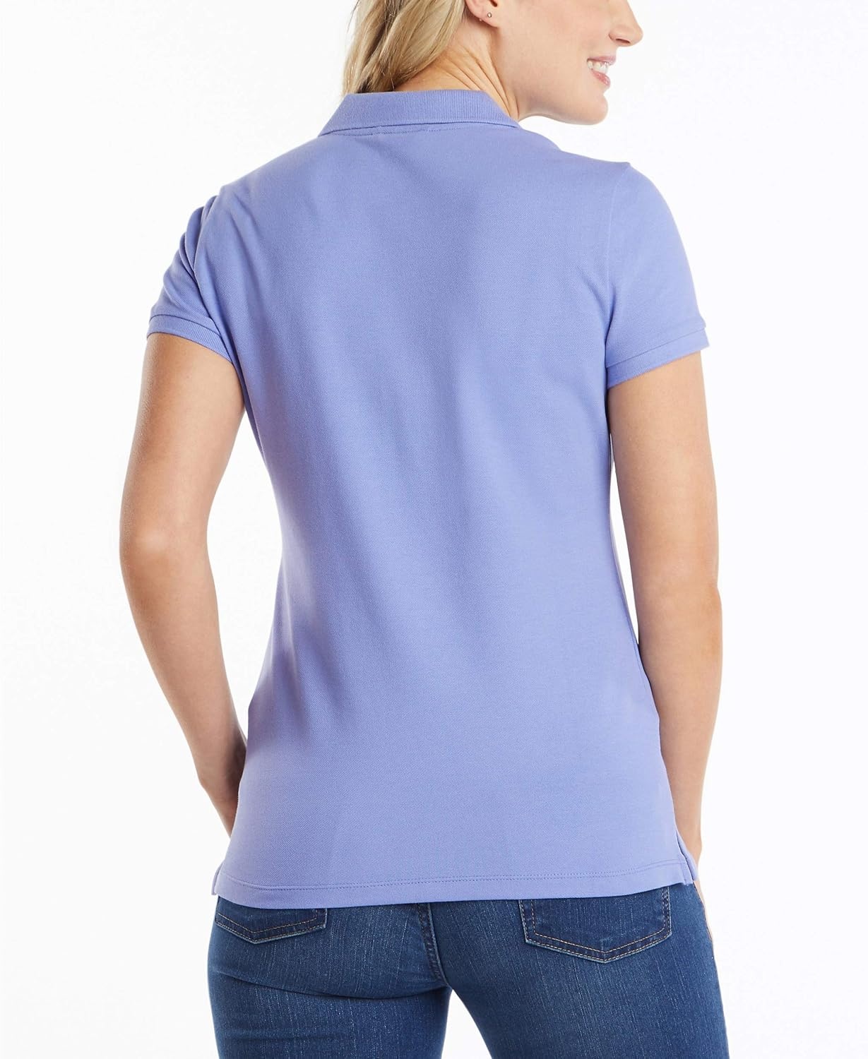 image:imageNautica Womens 5Button Short Sleeve Breathable 100 Cotton Polo ShirtDeep Peri