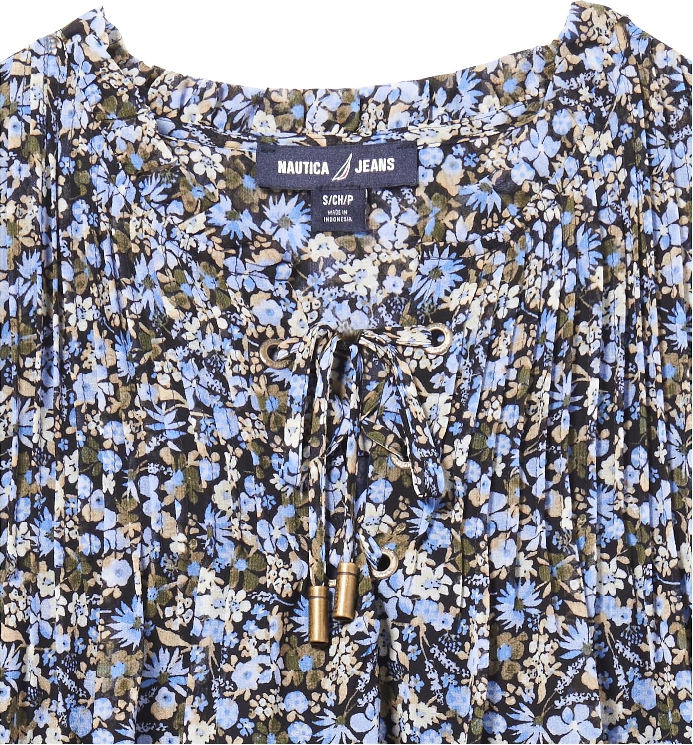 image:imageNautica Womens 5Button Short Sleeve Breathable 100 Cotton Polo ShirtFrench Blue Multi