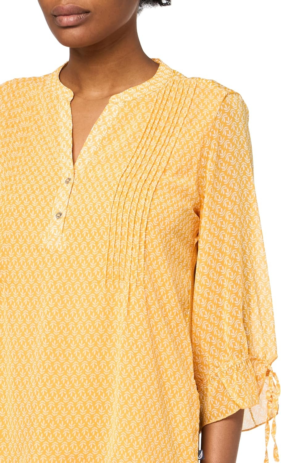 image:imageNautica Womens 5Button Short Sleeve Breathable 100 Cotton Polo ShirtGolden Glow Multi