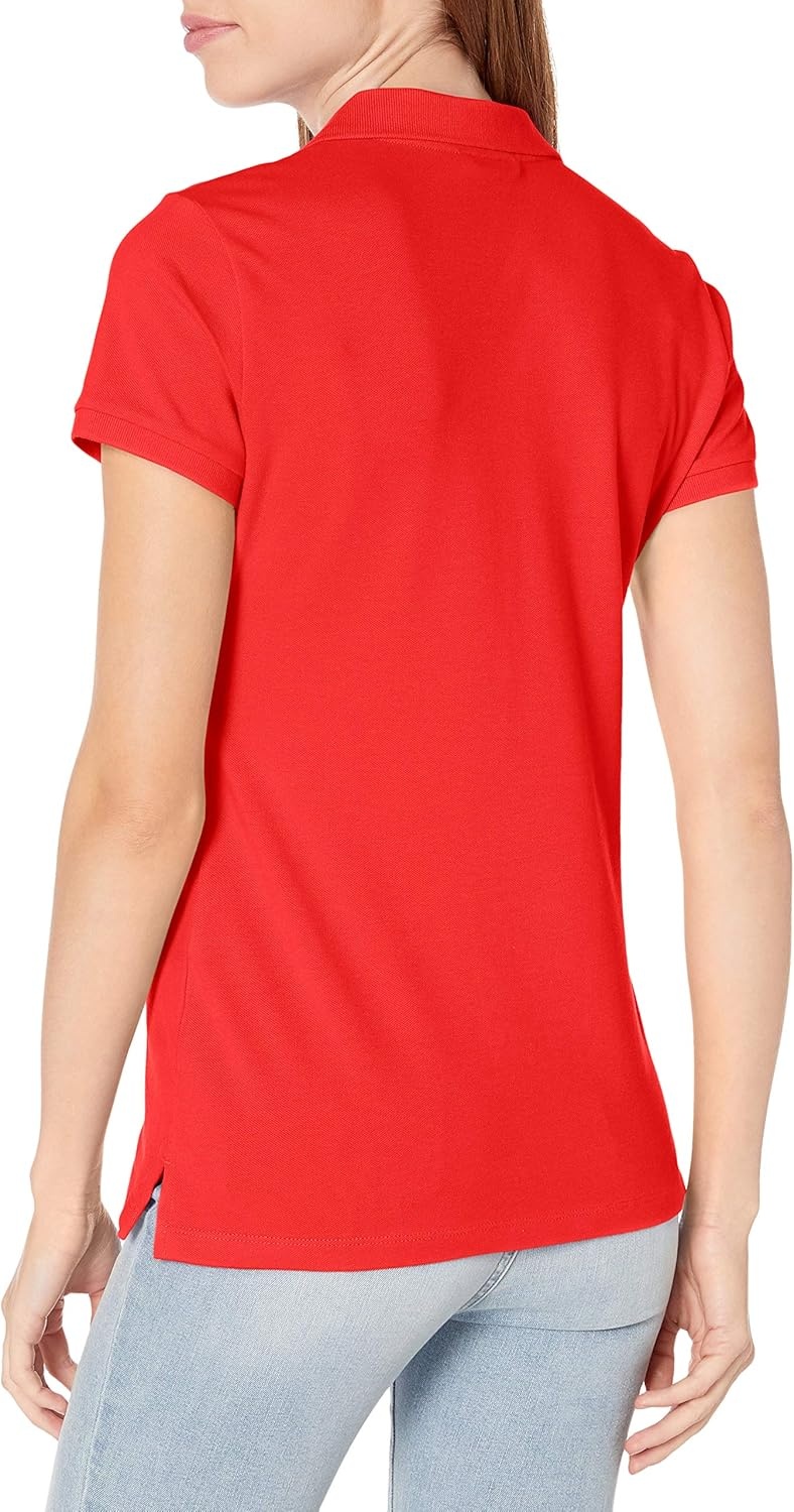 image:imageNautica Womens 5Button Short Sleeve Breathable 100 Cotton Polo ShirtHibiscus