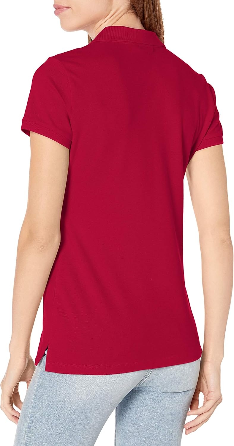 image:imageNautica Womens 5Button Short Sleeve Breathable 100 Cotton Polo ShirtNautica Red