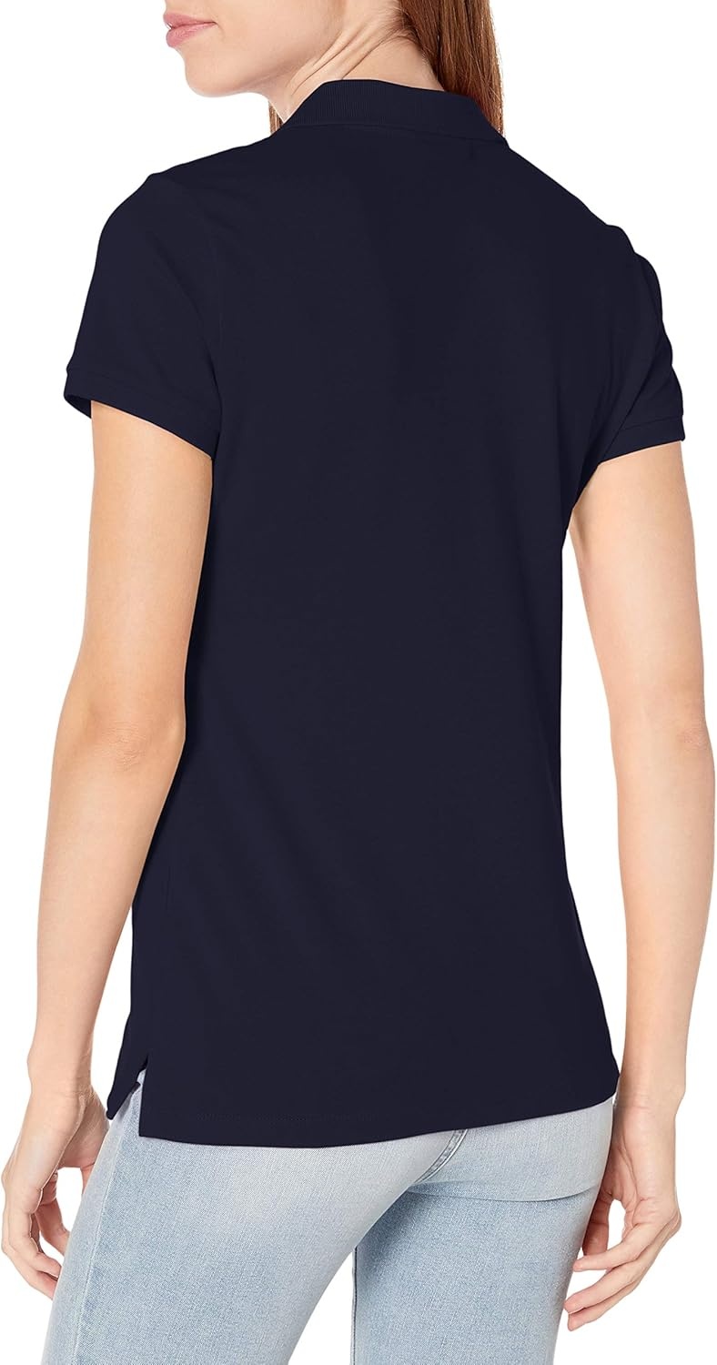 image:imageNautica Womens 5Button Short Sleeve Breathable 100 Cotton Polo ShirtNavy
