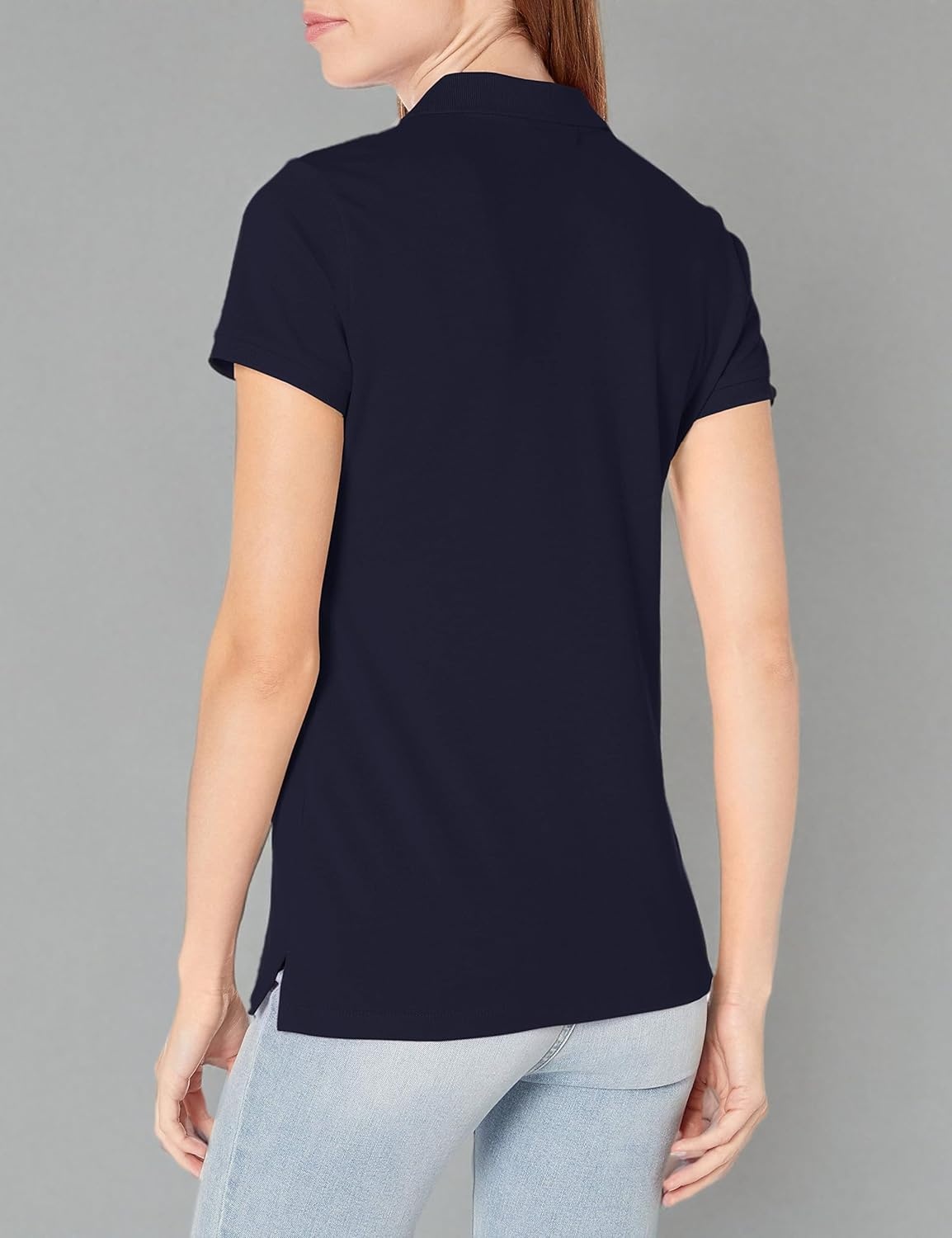 image:imageNautica Womens 5Button Short Sleeve Breathable 100 Cotton Polo ShirtNavy