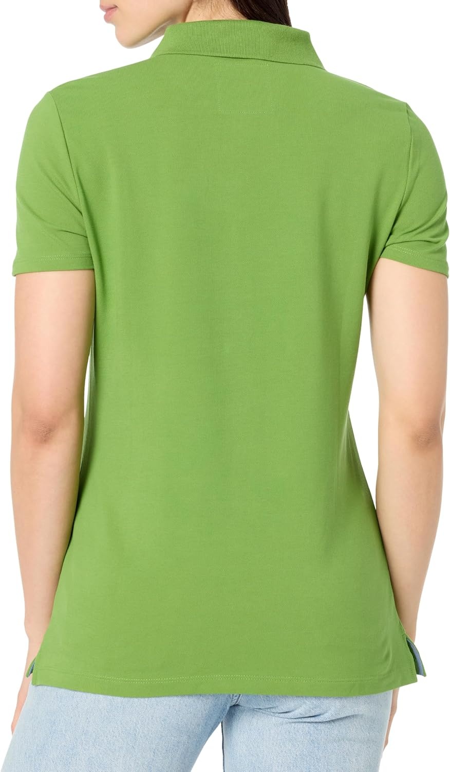 image:imageNautica Womens 5Button Short Sleeve Breathable 100 Cotton Polo ShirtSalted Lime