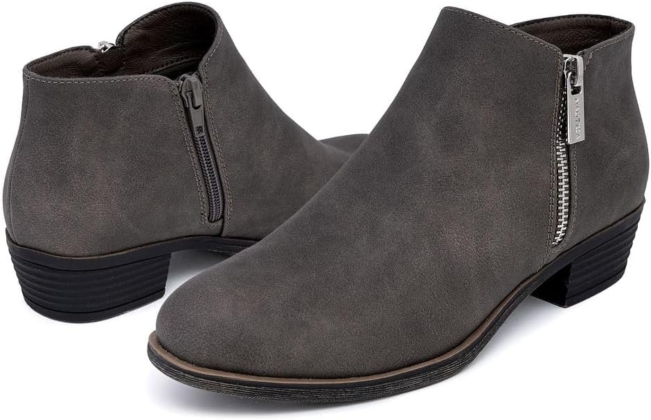 image:imageNautica Womens Ankle Boot with Side Zipper Stylish Dress Boot for Women Featuring a Low Heel Chic Design and Versatile Sizing The Perfect Ankle Bootie for Dressy and Casual Occasions AlaraGrey