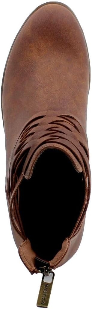 image:imageNautica Womens Ankle Boot with Side Zipper Stylish Dress Boot for Women Featuring a Low Heel Chic Design and Versatile Sizing The Perfect Ankle Bootie for Dressy and Casual Occasions AlaraCognacbraid