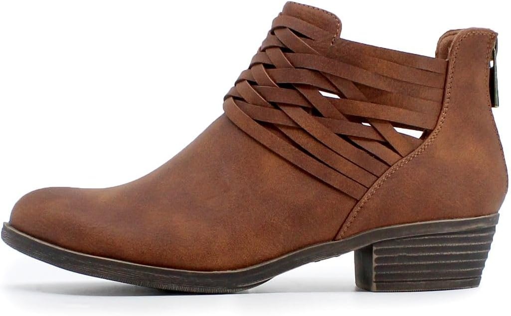 image:imageNautica Womens Ankle Boot with Side Zipper Stylish Dress Boot for Women Featuring a Low Heel Chic Design and Versatile Sizing The Perfect Ankle Bootie for Dressy and Casual Occasions AlaraCognacbraid