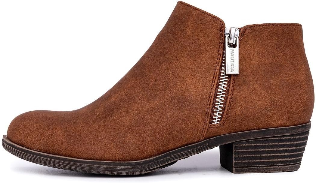image:imageNautica Womens Ankle Boot with Side Zipper Stylish Dress Boot for Women Featuring a Low Heel Chic Design and Versatile Sizing The Perfect Ankle Bootie for Dressy and Casual Occasions AlaraBrown