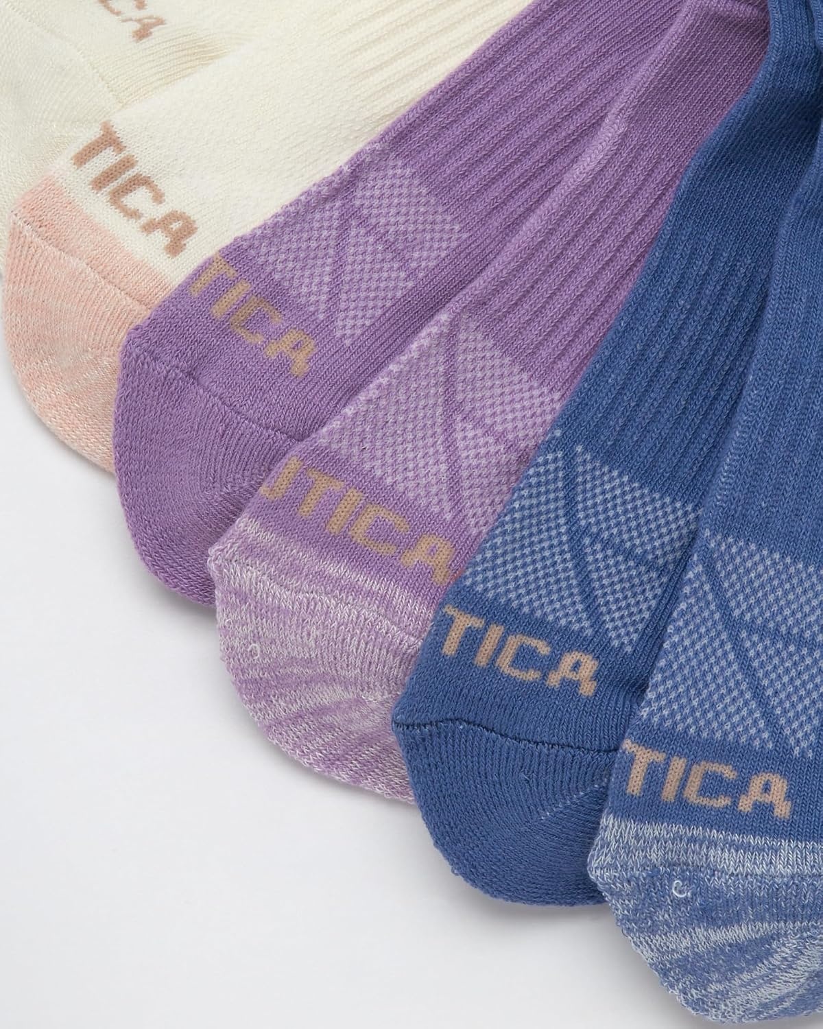 image:imageNautica Womens Ankle Socks 12 Pack Breathable Mesh Cushioned Low Cut Socks for Women Gym Athletic Womens Socks 410Blue Assorted