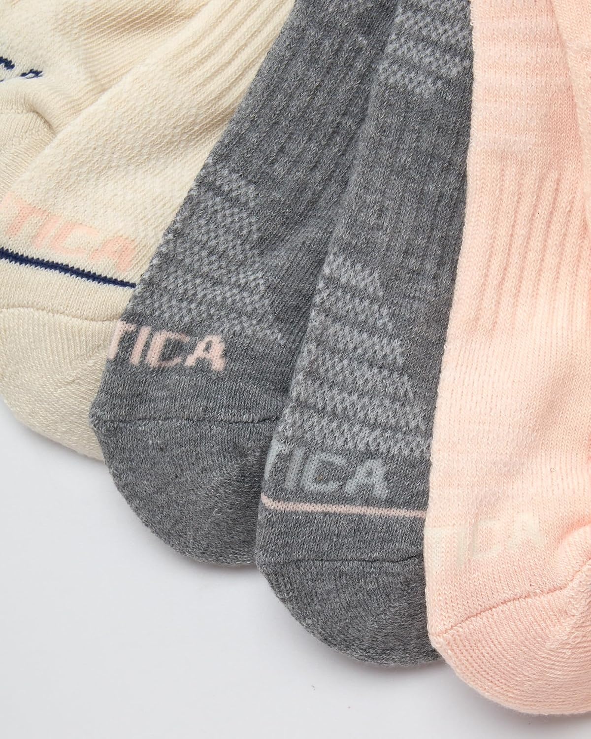image:imageNautica Womens Ankle Socks 12 Pack Breathable Mesh Cushioned Low Cut Socks for Women Gym Athletic Womens Socks 410Pink Assorted