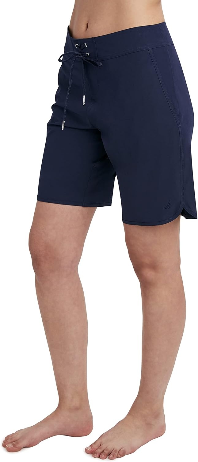 image:imageNautica Womens Board Shorts 9 Inseam Quick Dry Swim Shorts Swimsuit Bottom Bikini Cover Up BeachwearDeep Sea