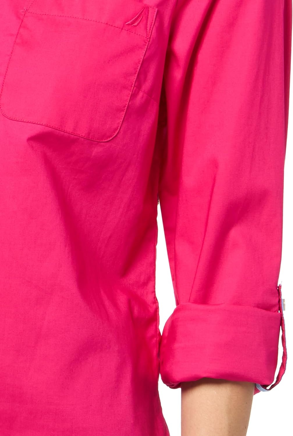 image:imageNautica Womens Button Front Long Sleeve Roll Tab ShirtAster Pink