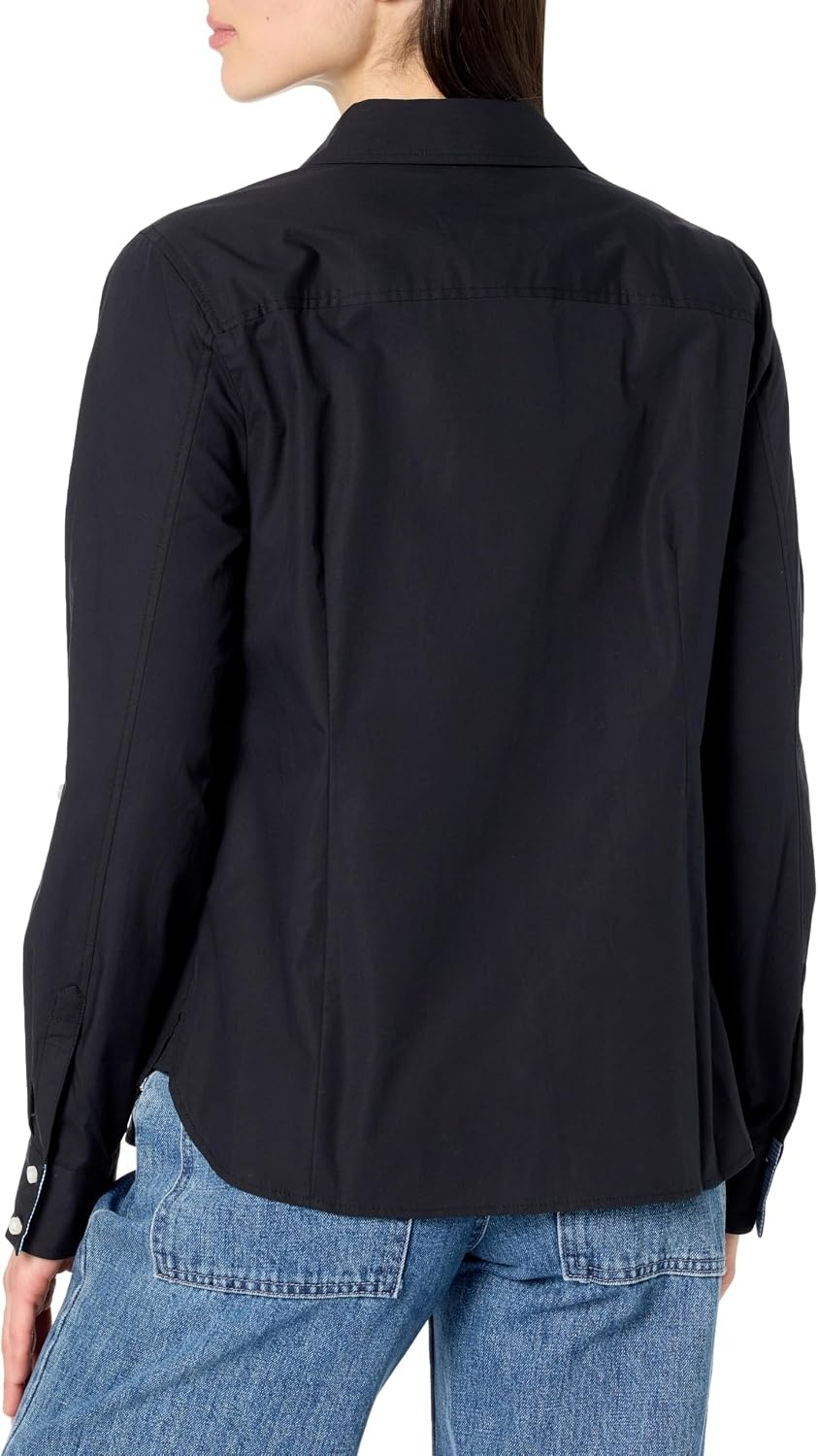 image:imageNautica Womens Button Front Long Sleeve Roll Tab ShirtBlack