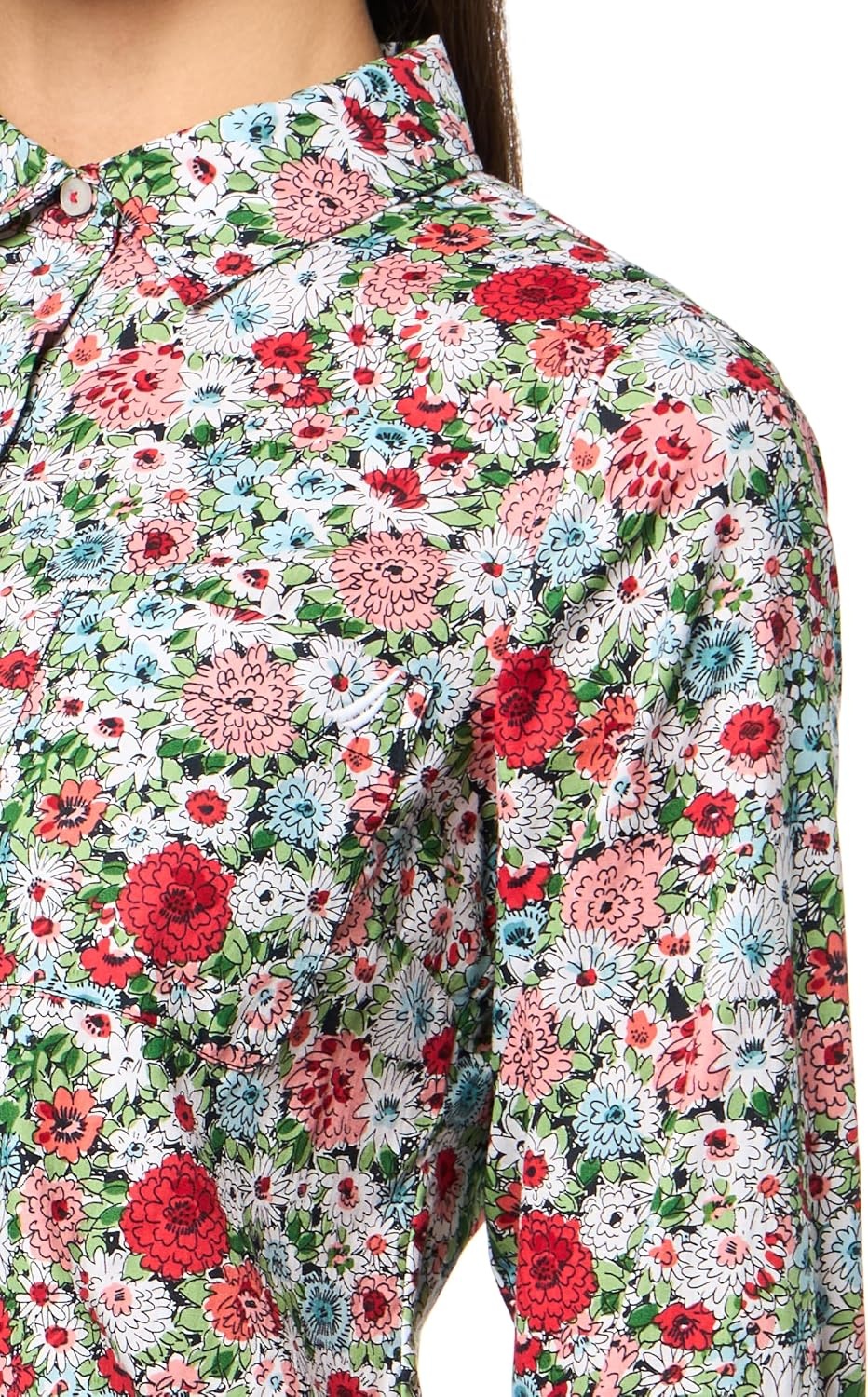 image:imageNautica Womens Button Front Long Sleeve Roll Tab ShirtBloom Multi
