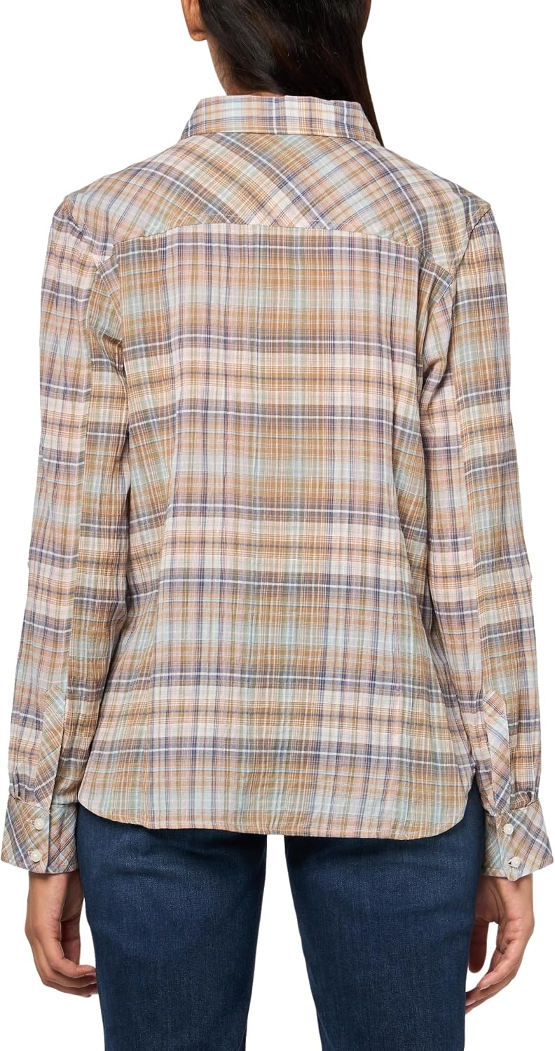 image:imageNautica Womens Button Front Long Sleeve Roll Tab ShirtBridal Rose Multi