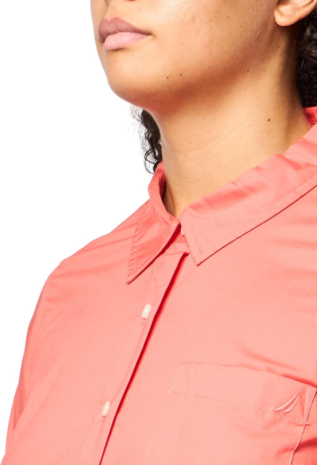 image:imageNautica Womens Button Front Long Sleeve Roll Tab ShirtCoralie
