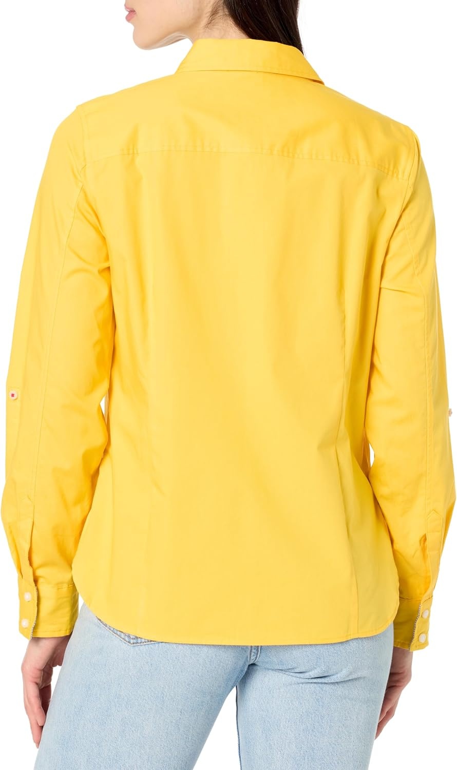 image:imageNautica Womens Button Front Long Sleeve Roll Tab ShirtDaffodil