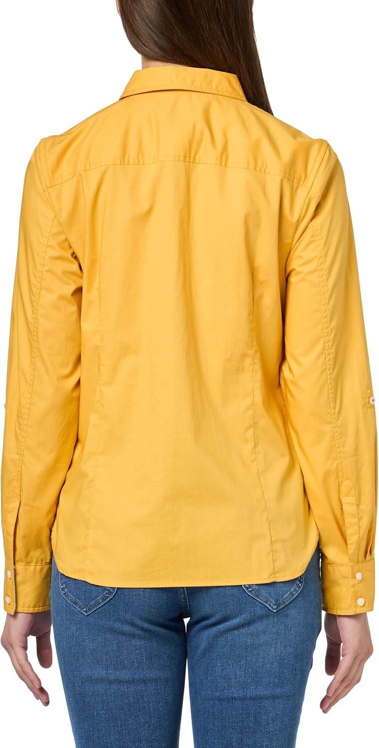 image:imageNautica Womens Button Front Long Sleeve Roll Tab ShirtDeep Maize