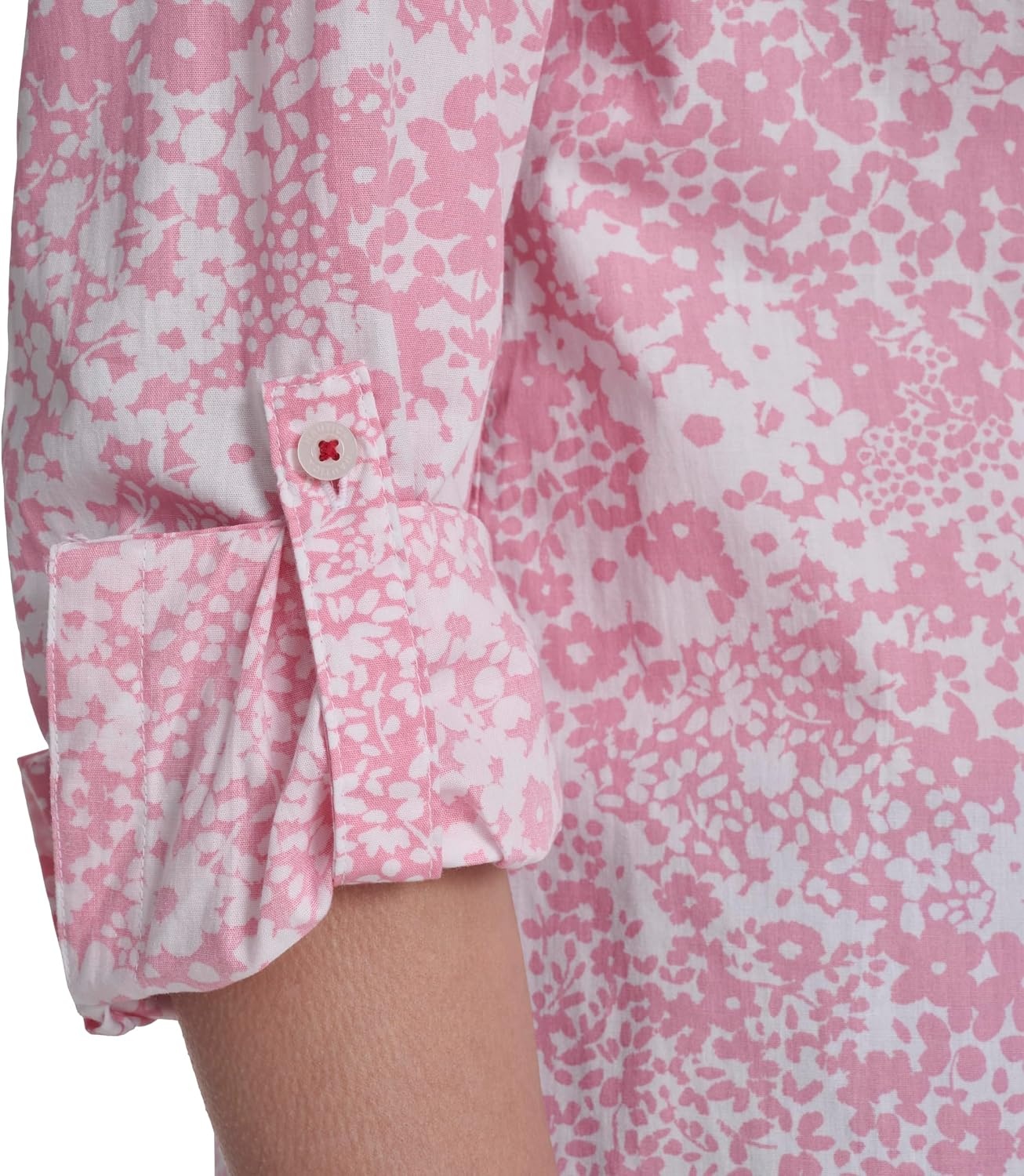 image:imageNautica Womens Button Front Long Sleeve Roll Tab ShirtEnglish Rose Multi