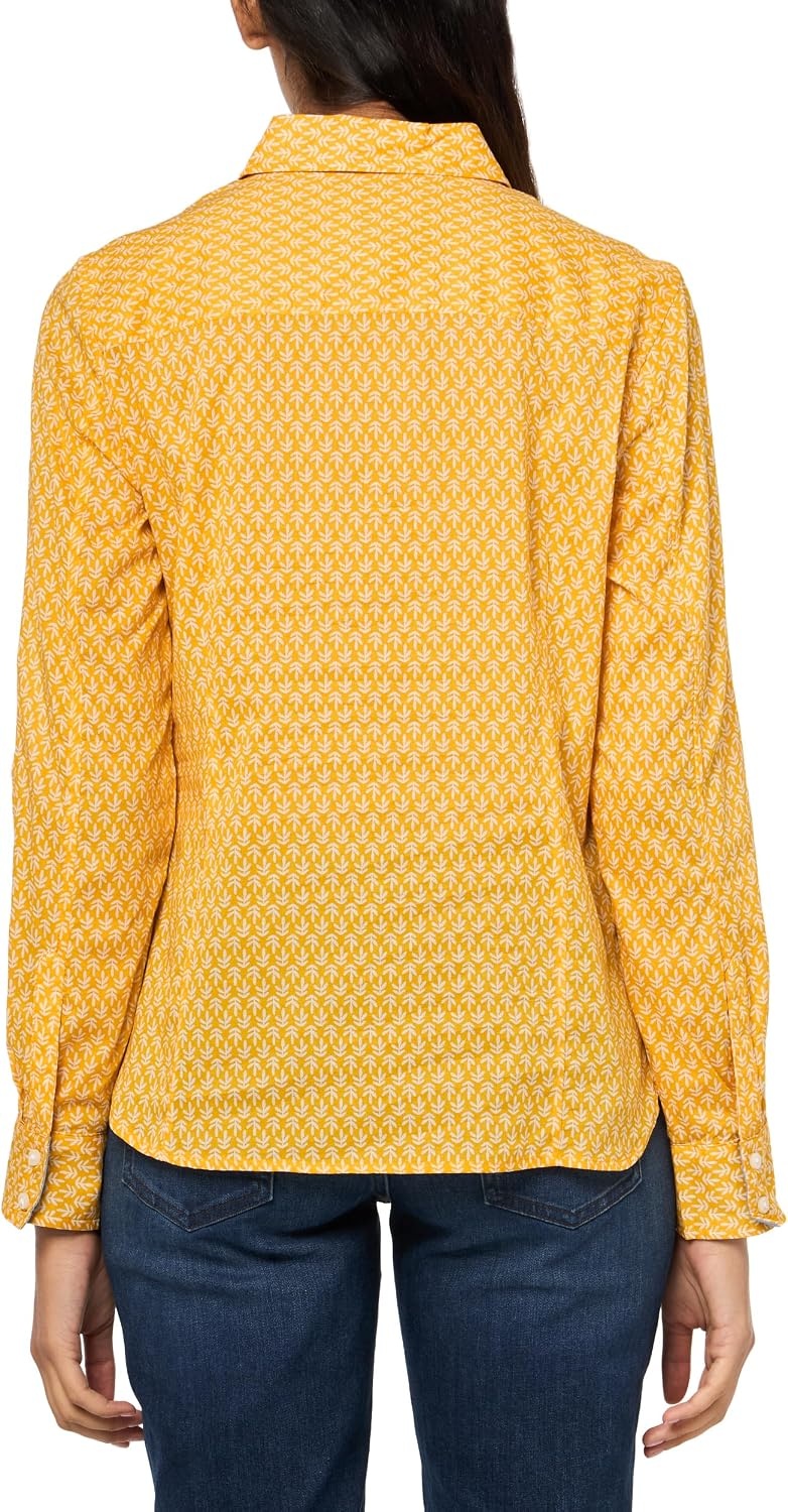 image:imageNautica Womens Button Front Long Sleeve Roll Tab ShirtGolden Glow Multi