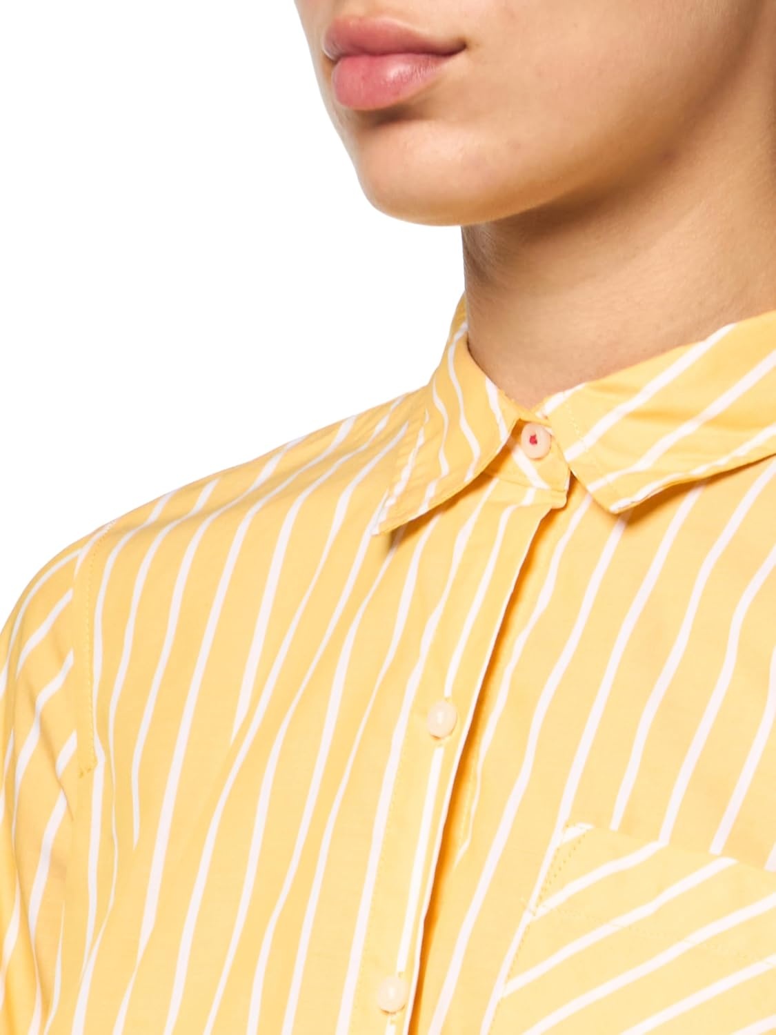 image:imageNautica Womens Button Front Long Sleeve Roll Tab ShirtGoldenrodWhite