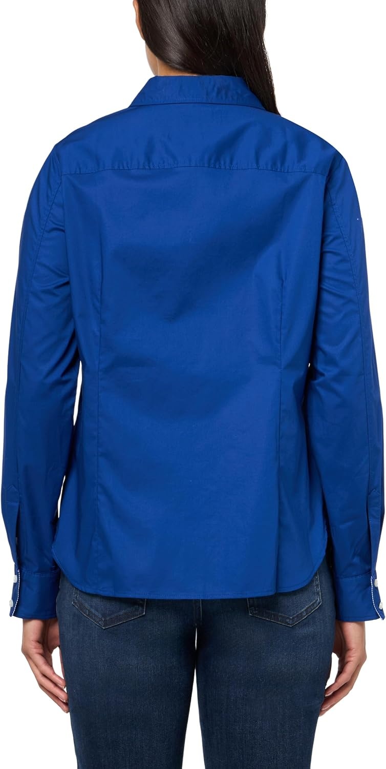 image:imageNautica Womens Button Front Long Sleeve Roll Tab ShirtMarina Blue