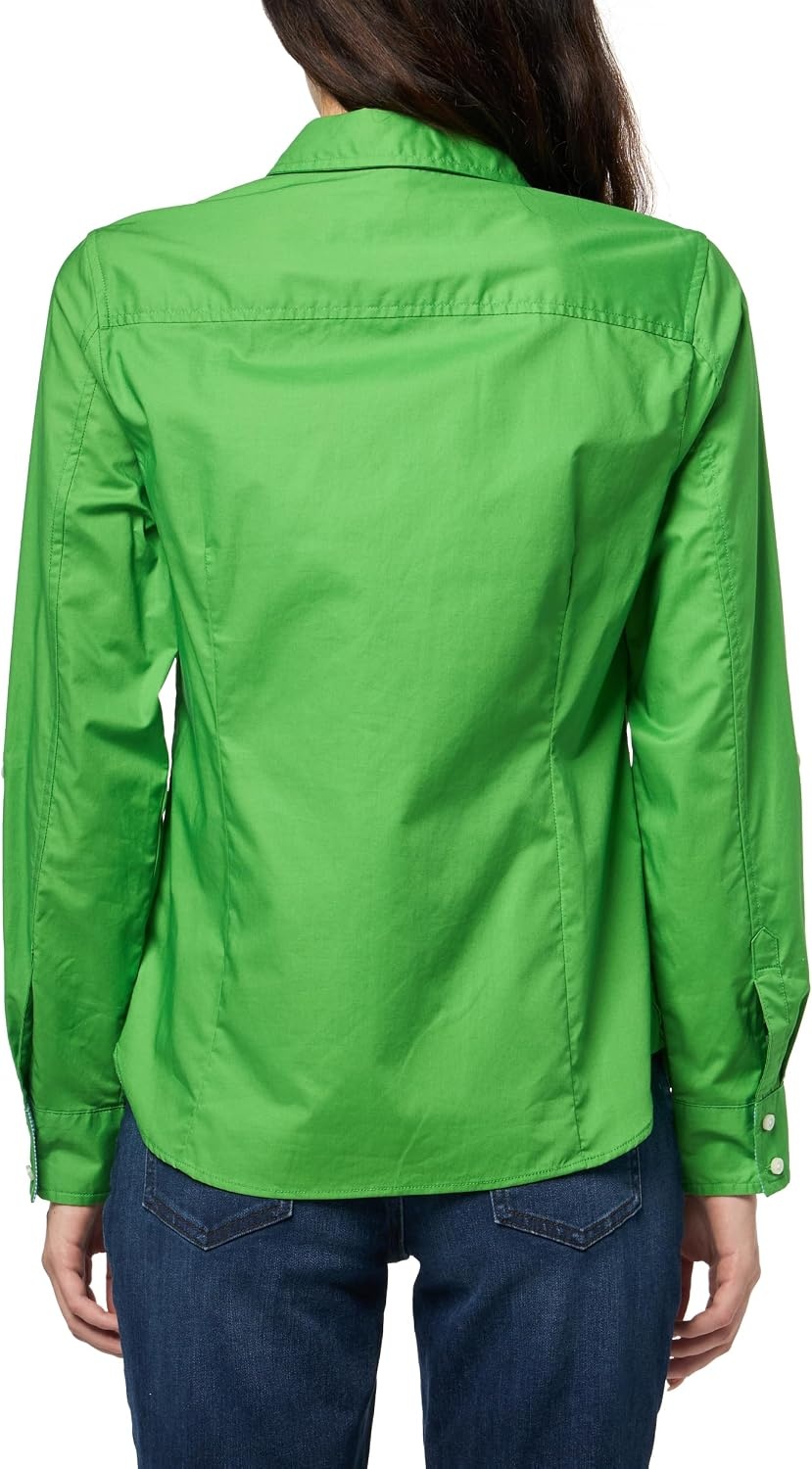 image:imageNautica Womens Button Front Long Sleeve Roll Tab ShirtNew Leaf