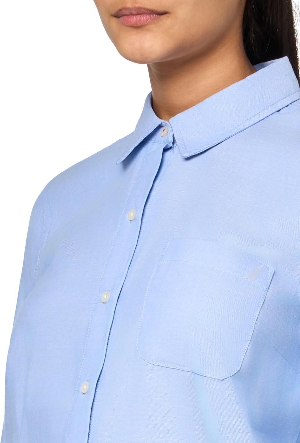 image:imageNautica Womens Button Front Long Sleeve Roll Tab ShirtOxford French Blue