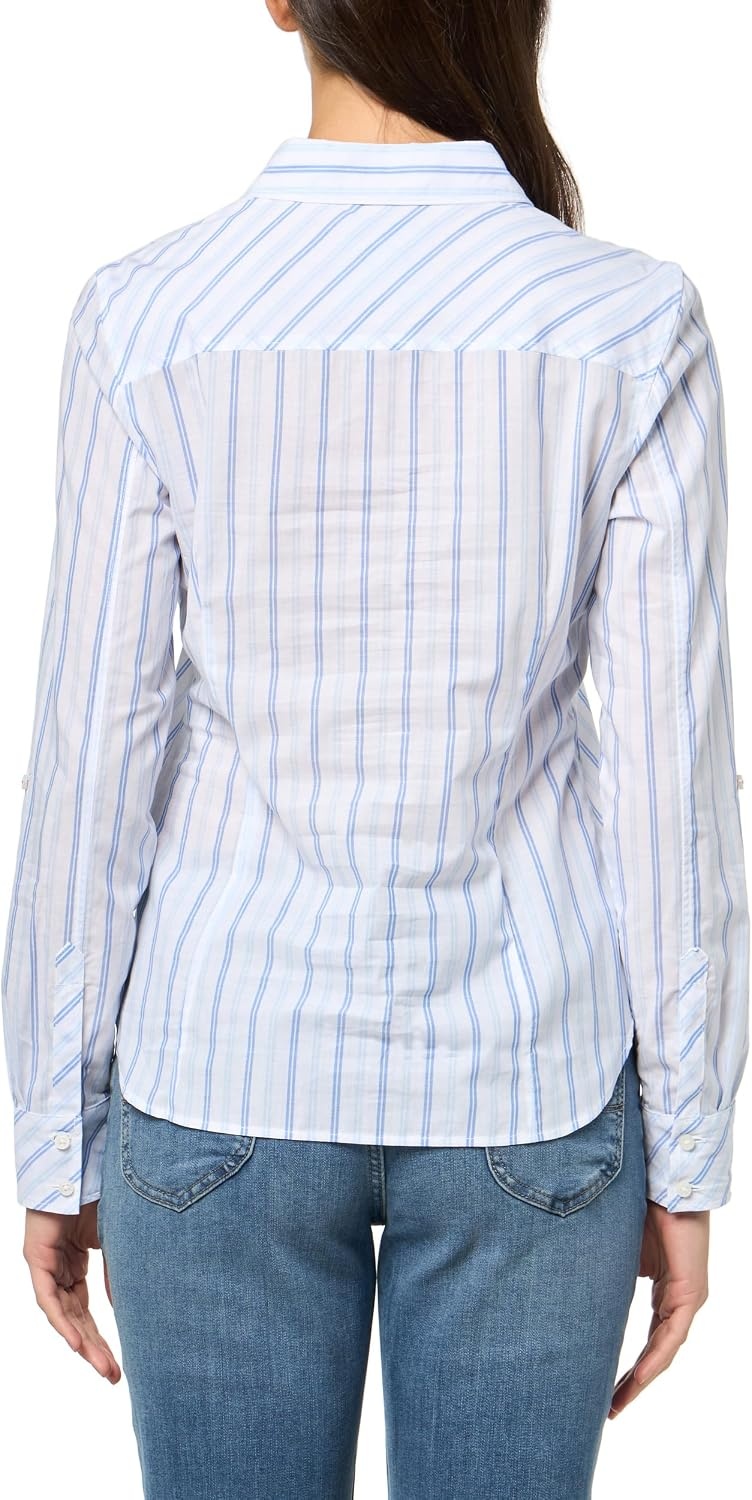 image:imageNautica Womens Button Front Long Sleeve Roll Tab ShirtPacific Multi