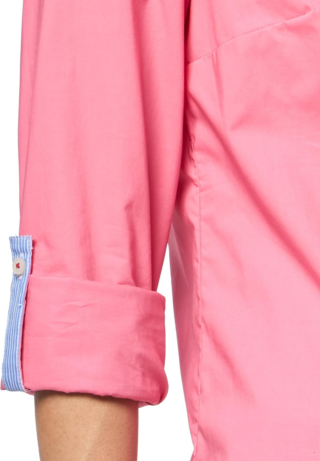 image:imageNautica Womens Button Front Long Sleeve Roll Tab ShirtPeony