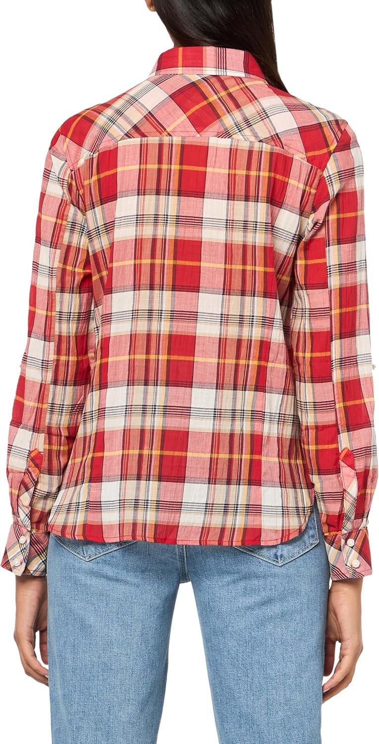 image:imageNautica Womens Button Front Long Sleeve Roll Tab ShirtSamba Multi