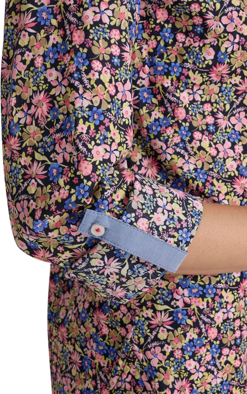 image:imageNautica Womens Button Front Long Sleeve Roll Tab ShirtSolid Confetti