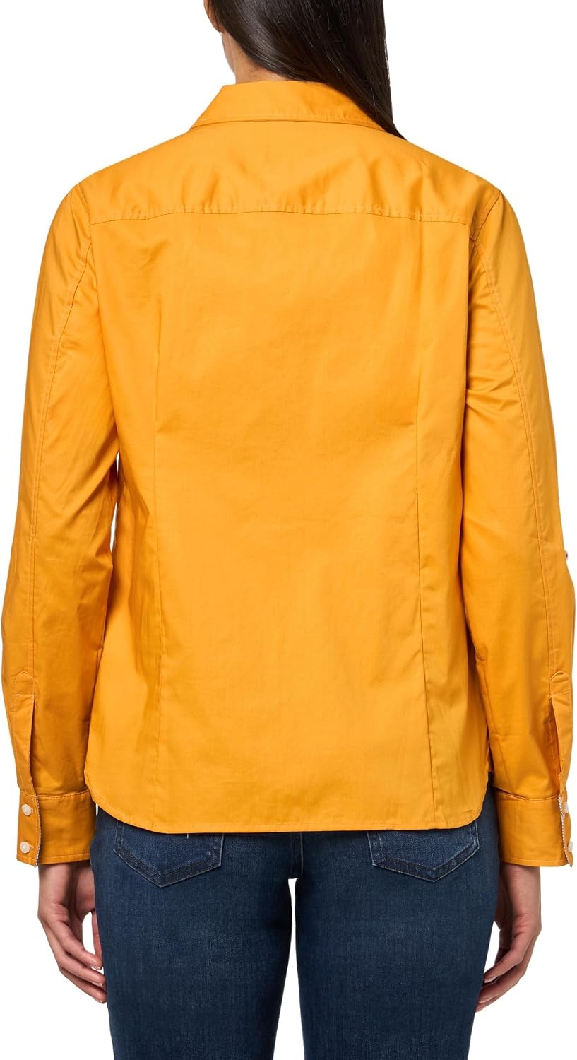 image:imageNautica Womens Button Front Long Sleeve Roll Tab ShirtSunflower
