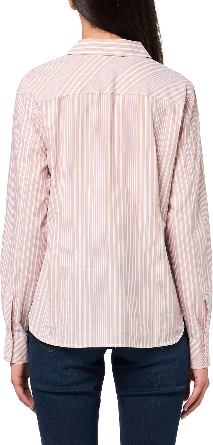 image:imageNautica Womens Button Front Long Sleeve Roll Tab ShirtTannin Multi