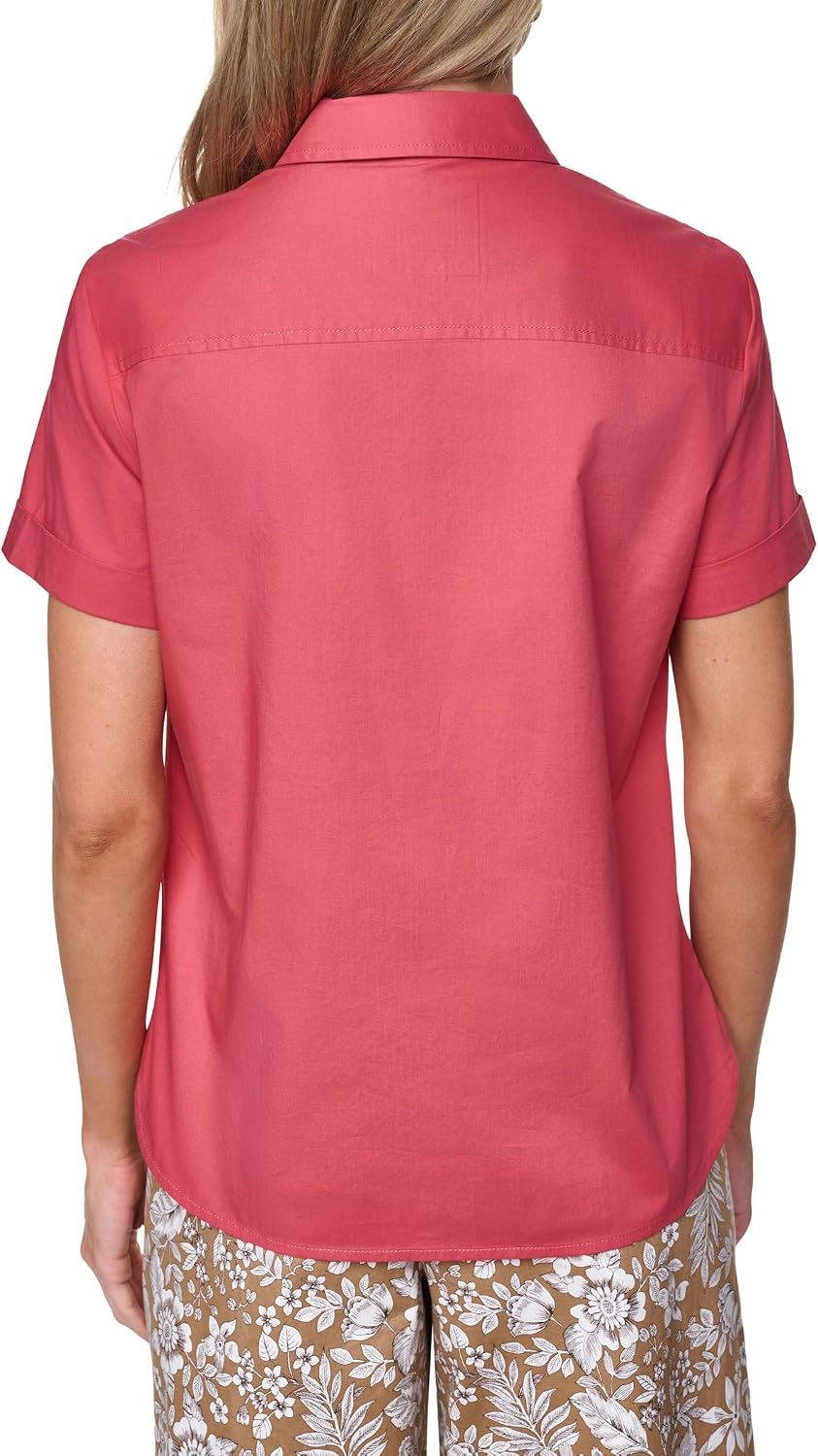 image:imageNautica Womens Button Front Short Sleeve Camp ShirtMineral Red