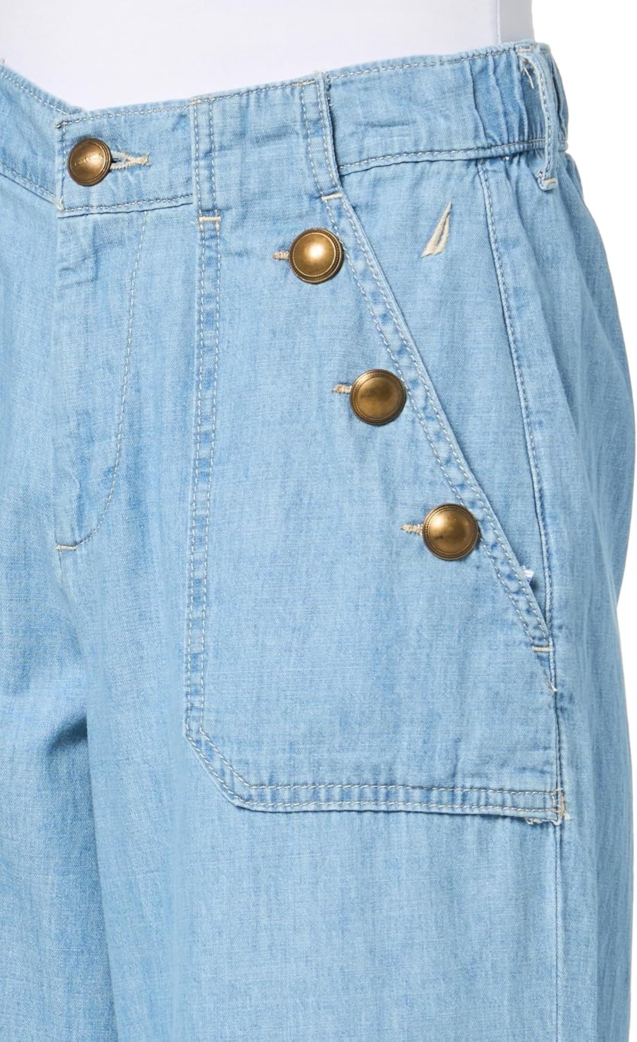 image:imageNautica Womens Button Pocket Wide Leg Sailor JeansLucia Wash