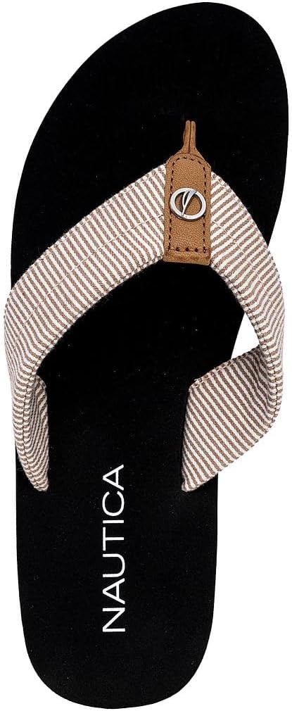 image:imageNautica Womens Casual Thong FlipFlop SandalsTan Stripe