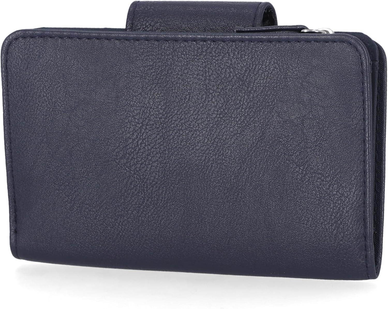 image:imageNautica Womens Close Reach Vegan Leather RFID Wallet Small Credit Card Holder Purse with Zipper Coin Pocket and ID Window in BlackIndigo