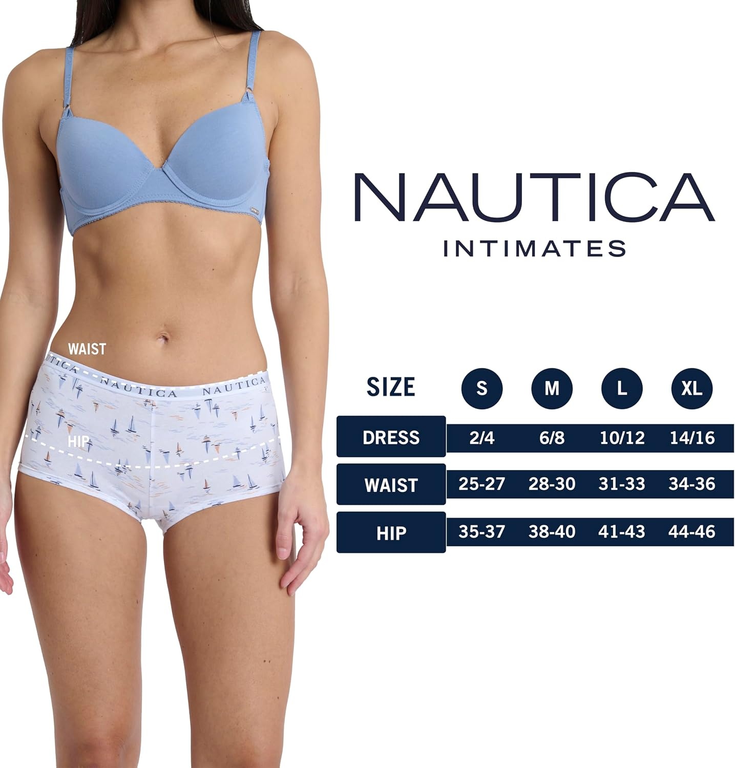 image:imageNautica Womens Cotton Boyshort Underwear Set 5PackMd Heather GreySand DollarSteel BlueXenon BlueNt Watercolor Boats