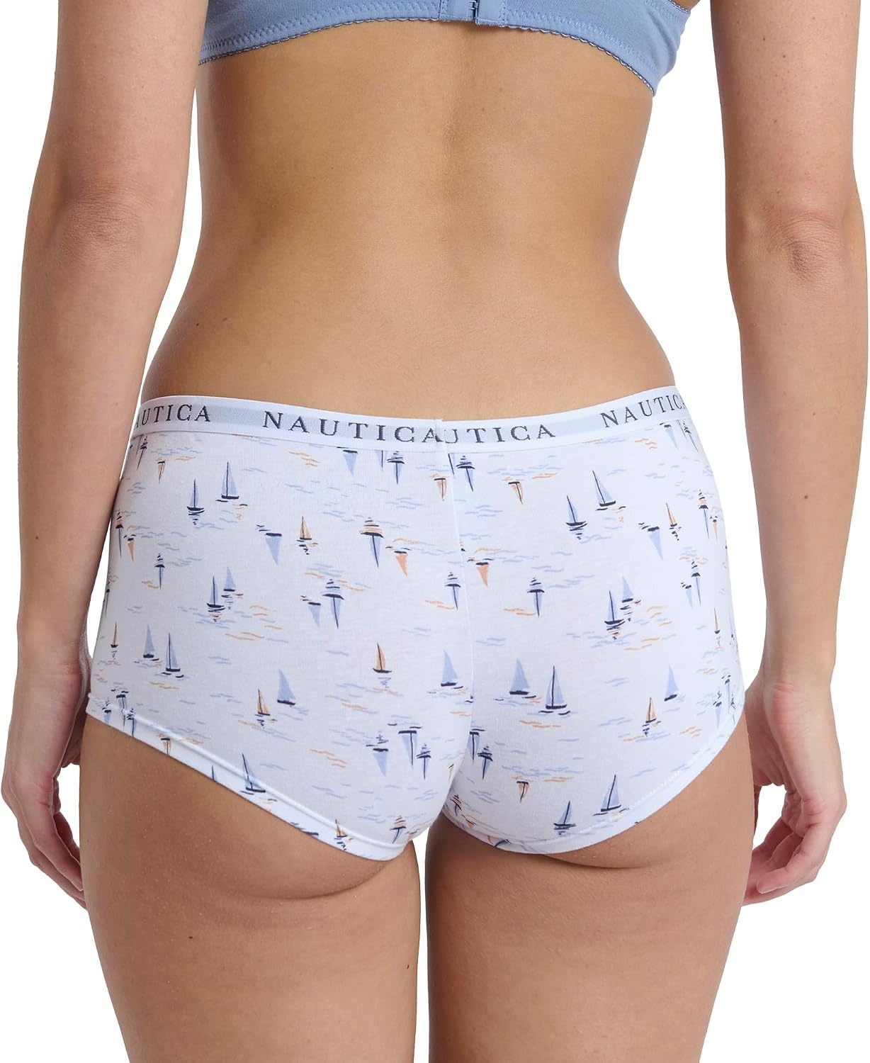 image:imageNautica Womens Cotton Boyshort Underwear Set 5PackMd Heather GreySand DollarSteel BlueXenon BlueNt Watercolor Boats