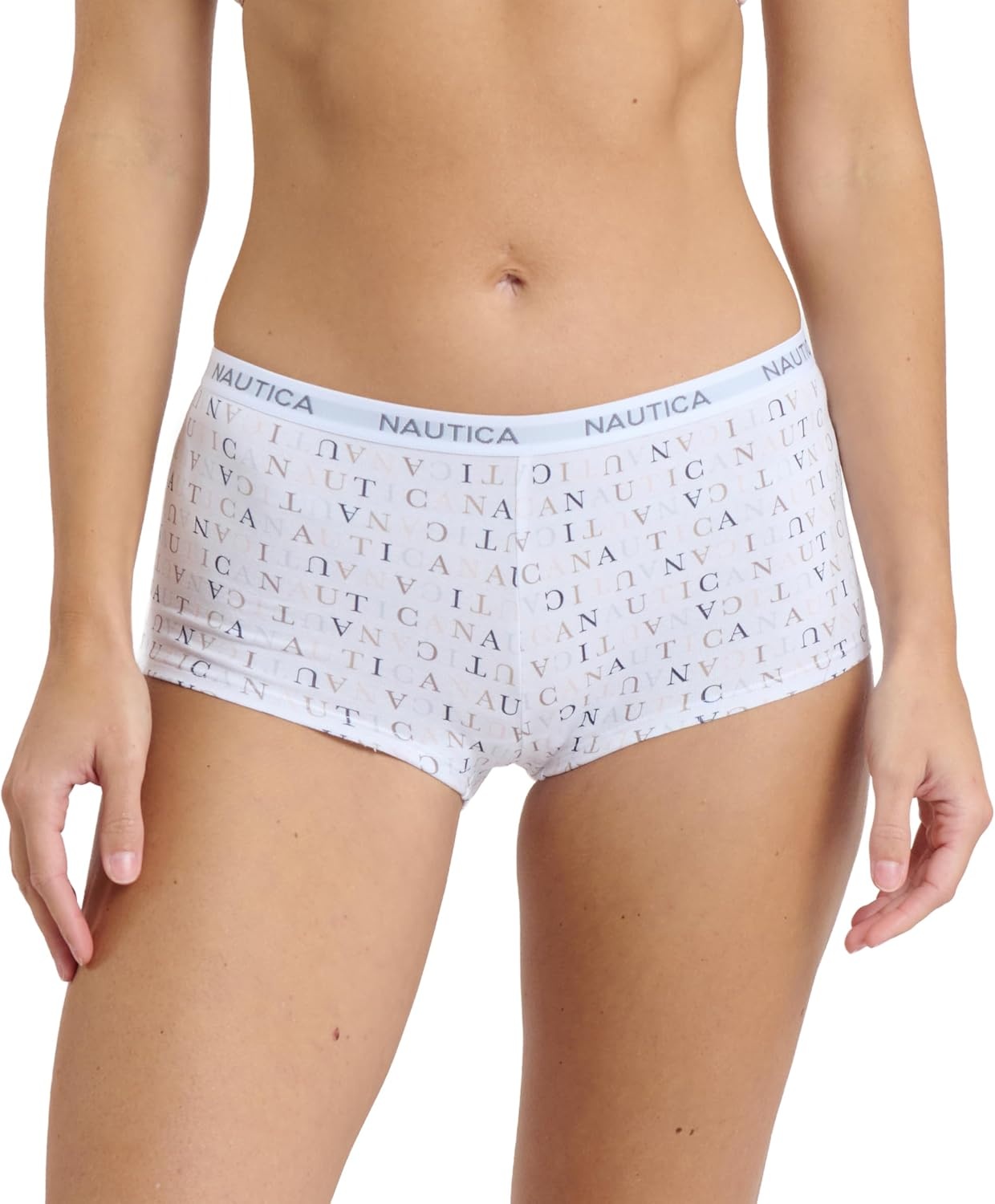 image:imageNautica Womens Cotton Boyshort Underwear Set 5PackMisty SpringLunarEndless DuskMd Heather GreyMulti Logo