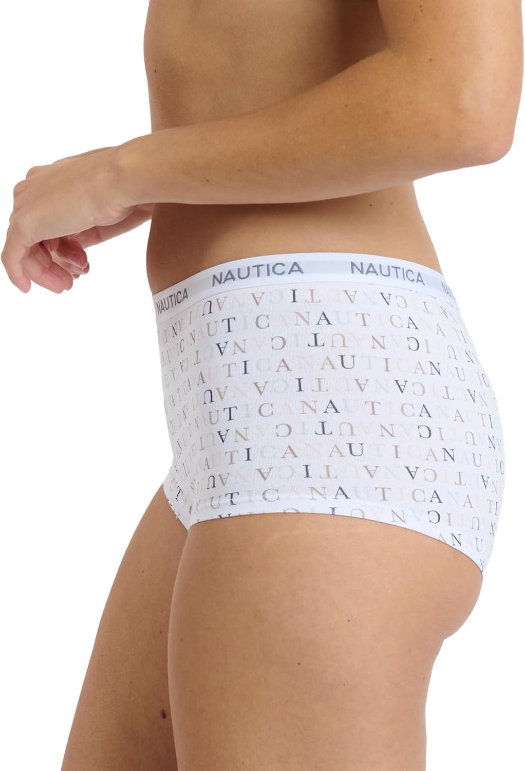 image:imageNautica Womens Cotton Boyshort Underwear Set 5PackMisty SpringLunarEndless DuskMd Heather GreyMulti Logo